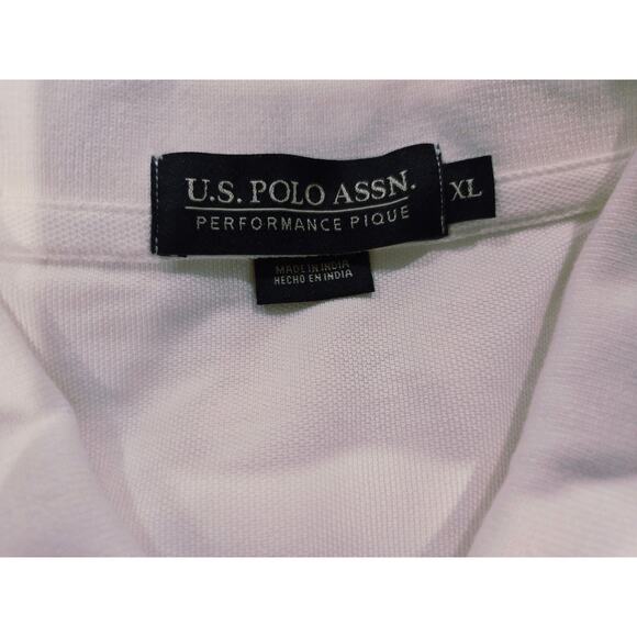 NWT 2(White & Brown) US Polo Assn. Men's Performance Pique  Polo Shirts - Picture 3 of 7